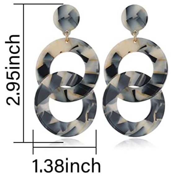 SOLD Acrylic Dangle Drop Earrings - Picture 5 of 5